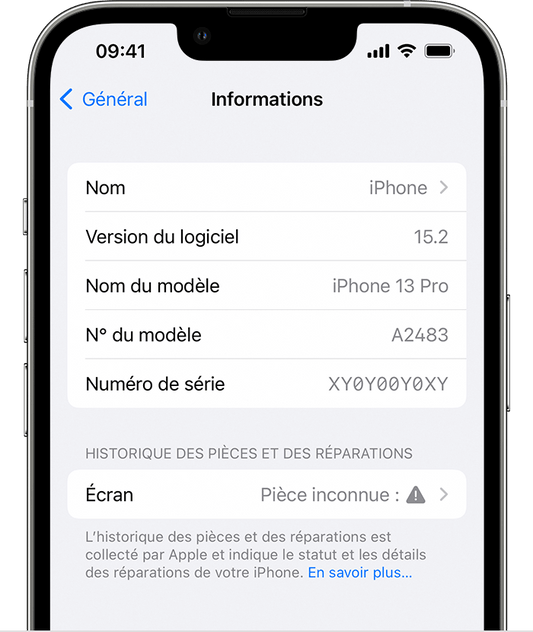 Message “pièce inconnue” après le remplacement de l’écran sur votre iPhone